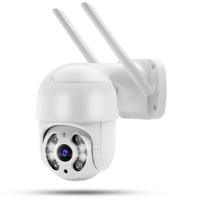 Câmera de vigilância Icsee preta Wi-Fi, monitor de câmera de segurança 4K Ultra HD, câmera de segurança Wi-Fi à prova d'água