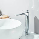 SHBSHAIMY Torneira de pia de banheiro quadrada moderna com núcleo de latão, torneira de água quente e fria, modelo alto/baixo, dourada, montada no deck