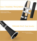 Clarinete em Si bemol, 17 chaves, 6 anéis, Blackwinds, instrumento musical de sopro profissional com estojo para acessórios.