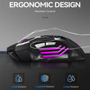 Mouse Gamer com Fio, 7 Botão, Retroiluminado, Ergonômico e 5500 DPI Ajustável - para Computador e Notebook