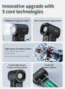 Ventilador Turbo Booster TF40 sem escovas, portátil, com alta potência de 500g, soprador de ar potente para remoção de água, ideal para camping e churrasco.