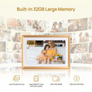 ARZOPA Porta-Retratos Digital com Tela Sensível ao Toque de 10,1" e Wi-Fi | Presente Ideal para a Família | Compartilhe Fotos e Vídeos pelo Aplicativo | D10 Dourado Metálico