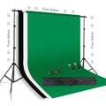 Kit de suporte de fundo com tecido verde para musselina, suporte telescópico ajustável com clipe para bolsa de transporte