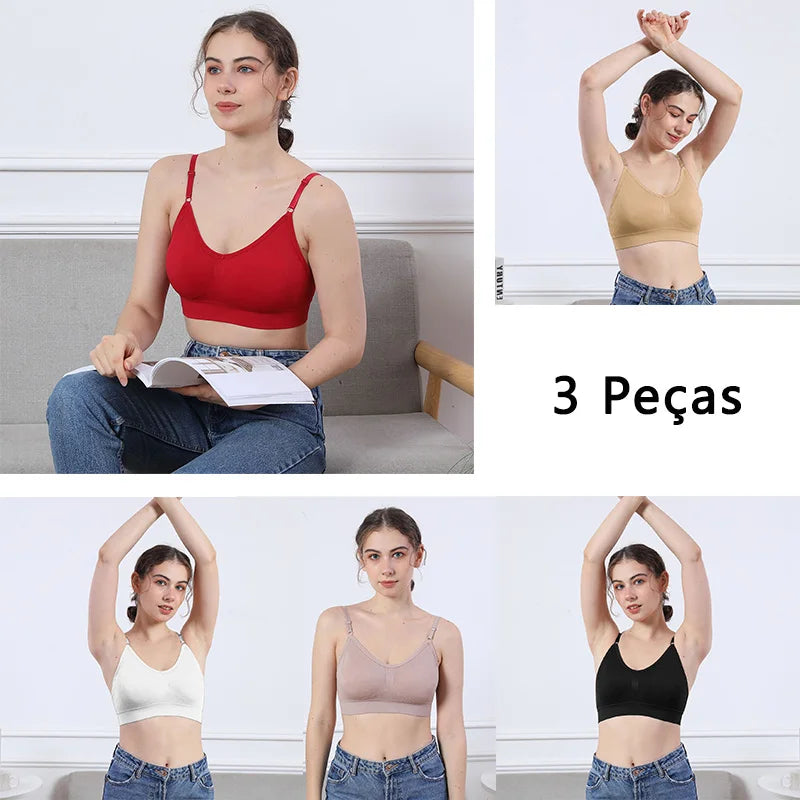 Lingerie feminina de 3 peças, sutiãs curtos, sutiãs sensuais, tops femininos, frete grátis, sutia poliéster 90%