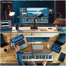 Suporte baixo para microfone de mesa Ulanzi LS26, ajustável em 360°, braço cruzado super longo de 48 cm com suporte para microfone de 1/4'', 3/8'' e 5/8''