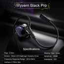 Fones de ouvido Kinera Celest Wyvern pretos com cabo e microfone, envio de IEMs brasileiros, fones de ouvido com fio Hi-Fi para jogos, para presente