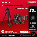 Nível a laser verde série YEVOLT YVGLL4XS, 3/4 planos, 12/16 linhas, autonivelante, 360 graus, 3D/4D, horizontal e vertical, 3,6 V, 3 Ah, ferramentas elétricas