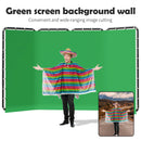 Cenário de tela verde Chromakey grande portátil com suporte para fotografia, sistema de suporte para gravação de vídeo e foto 240x400 cm