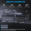 Sistema de monitoramento intra-auricular mono de 4 canais com retorno de palco sem fio Phenyx pro PTM-33 e suporte para rack, ideal para igrejas e casamentos.