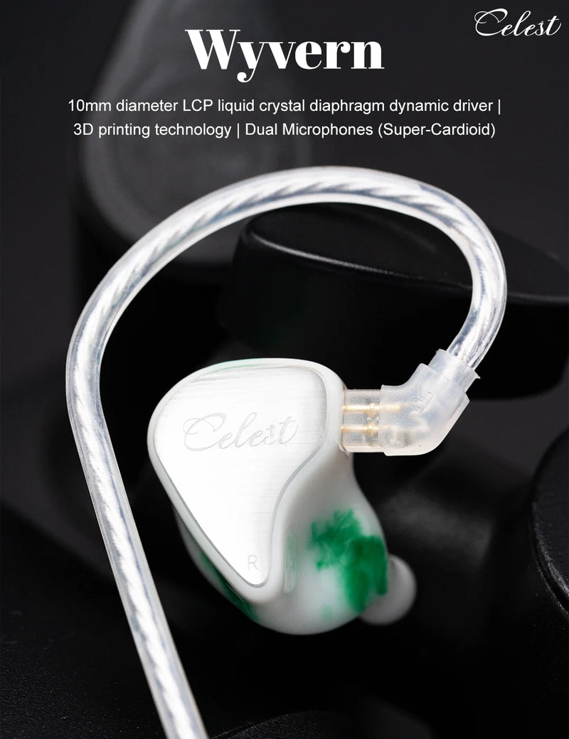 Novo fone de ouvido intra-auricular Kinera Celest Wyvern com cabo de microfone boom destacável IEMs Gaming Mic Headset Envio do Brasil