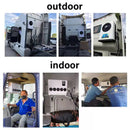 Sistema de ar condicionado elétrico split Treeligo para estacionamento, ideal para ônibus, vans, caminhões e outros veículos.
