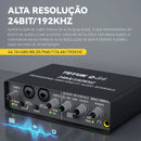 Teyun Q-24 Interface de Áudio Profissional Universal USB para Computador, Placa de Som com Monitoramento, Guitarra Elétrica e Gravação ao Vivo