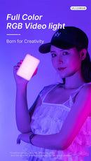 Luz de vídeo Ulanzi VL120 RGB branca de cor total, 2500K-9000K, LED para fotografia, luz de preenchimento para câmera, luz para vlog ao vivo, luz de preenchimento ajustável.