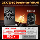 JIESHUO Original Radeon RX750, RX580, RX590 8GB Placa de Vídeo 256Bit 2048SP GDDR5 Memória Placa de Videogame PCIE3.0x16 DVI DP para Computador Desktop