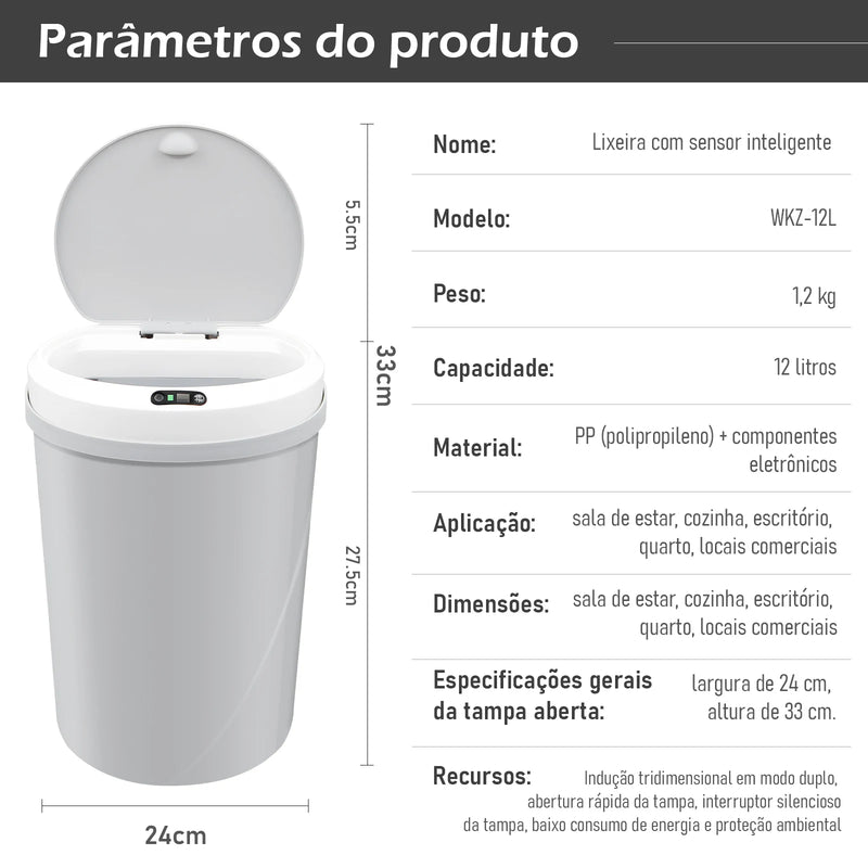 Lixeira de reciclagem automática com sensor/Lixeira de reciclagem automática com sensor, Lixeira de reciclagem inteligente, Lixeira de reciclagem automática para banheiro, Coibeu, Brasil