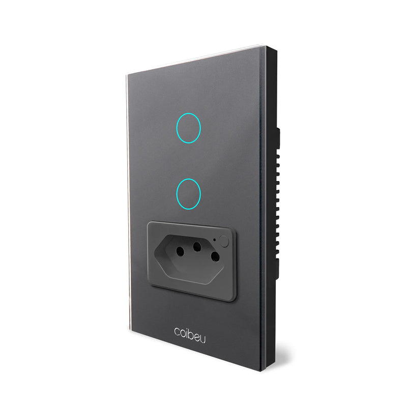 Interruptor Inteligente Tuya Compatível Alexa, Smart Switch com Neutro, APP e WiFi por Toque,