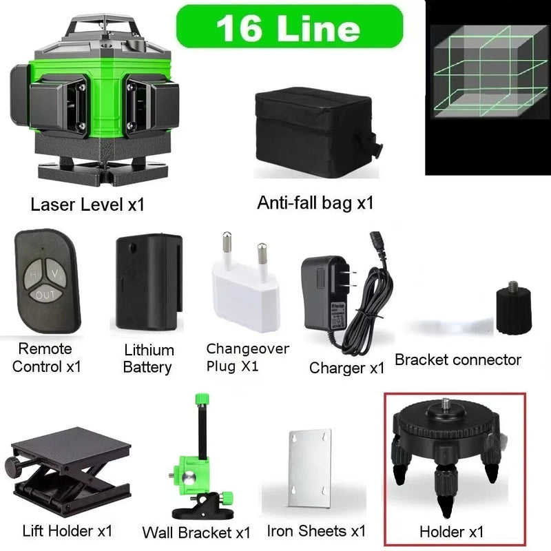 8/12/16 Nível de laser de linha 360 Nível de laser verde Instrumentos ópticos Ferramentas de construção Instrumentos de medição e análise