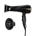 Secador de cabelo elétrico V-127V ou 220V 1900W Preto/Dourado