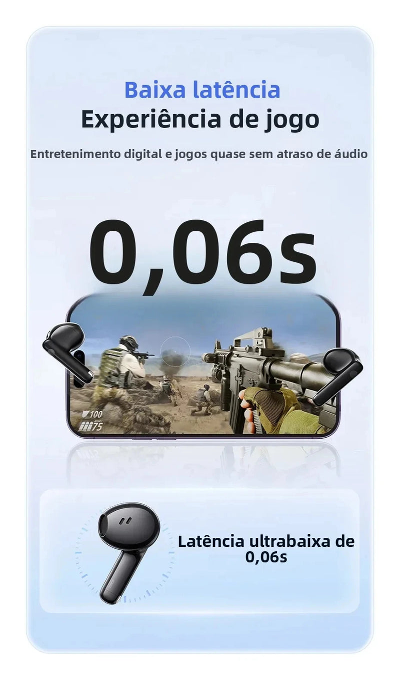 Fone De Ouvido Bluetooth 5.3 Baseus Bowie E13 Som Imersivel Recarregável Latencia Zero