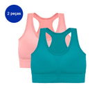 2 Pieces Seamless Sports Bra Breathable Push Up Shockproof Women Cropped Top Sports Bra Sports Underwear