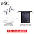 Fones de ouvido sem fio QCY Melobuds N50 ANC Bluetooth 5.4 com cancelamento de ruído ativo, 6 microfones, conexão multiponto para chamadas nítidas
