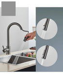 Torneira de cozinha FMHJFISD, torneira de cozinha dourada escovada, torneira de água retrátil, misturadora de alça única, rotação de 360 graus, torneira de chuveiro de cozinha