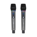 Kit 2 Microfones sem fio UHF 2.4G profissional com LED RGB - 2 unidades, bateria 18650, atraso de 2,5 ms, cardioide para karaokê/ao vivo