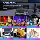 Mesa de Som Portátil Profissional TEYUN de 8 Canais com Entrada Digital para MP3 e Computador, Alimentação 48V - Número A8