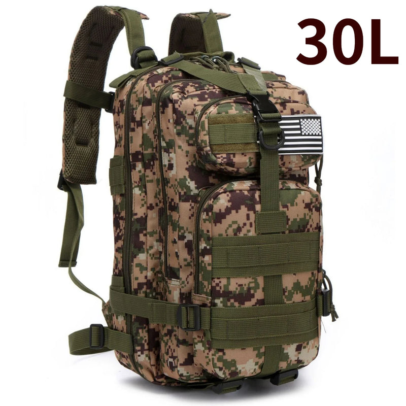 Mochila de nylon impermeável 30L/50L 1000D para caminhadas, pesca e caça, para atividades ao ar livre, esportes táticos, acampamento e caminhada