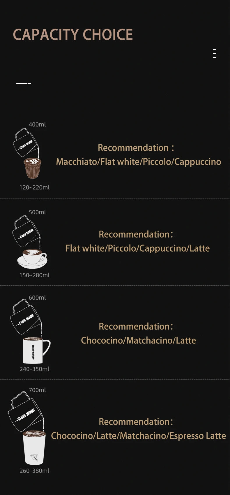 Jarra para vaporização de leite rosa MHW-3BOMBER, 500/600ml, jarra para arte em latte, aço inoxidável, xícara de expresso, utensílios para vaporização de leite