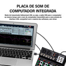 Mixer analógico VEDO AF4, placa de som digital mesclada, 4 canais, configurações de função personalizadas, console de mixagem analógico para transmissão ao vivo