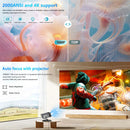 Projetor externo XIWBSY 2025 4K, 40000 lúmens, foco automático, projetor inteligente, vídeo 8K, home theater, Wi-Fi 6, Bluetooth 5.3, projetor portátil.