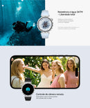 Relógio feminino AURAFIT, 1,32 Amoled, à prova d'água 1ATM, mais de 150 modos esportivos, monitoramento de saúde, Android e iOS