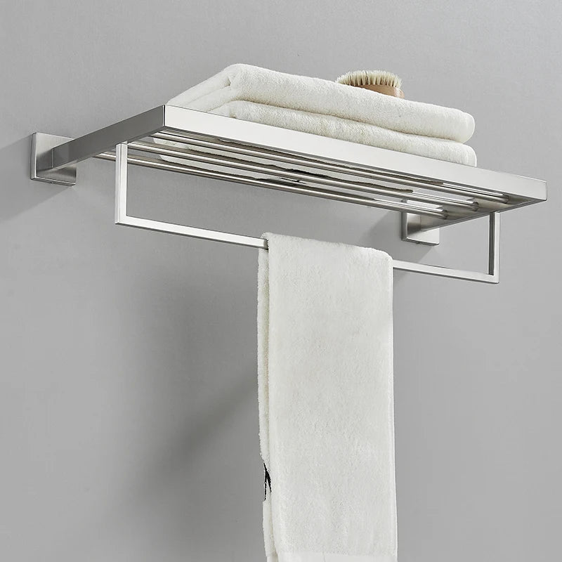 Acessórios para banheiro Toalheiro Aço inoxidável Toalheiro Acessórios para banheiro Prateleira de armazenamento Toalheiro duplo Dourado/Preto/Cromado