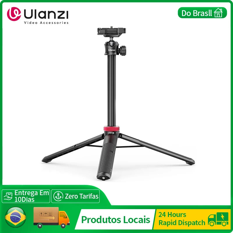 Tripé ULANZI MT-44 Tripé para Smartphones, Vlogs e Câmeras SLR Portáteis com Suporte para Celular e Sapata Fria