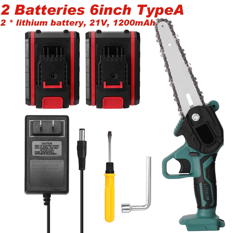 Motosserra KKMOON 21V 4/6/8 polegadas Serra elétrica de corrente sem fio Serra de poda portátil Serra elétrica portátil para marcenaria Ferramenta de corte