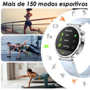 Relógio feminino AURAFIT, 1,32 Amoled, à prova d'água 1ATM, mais de 150 modos esportivos, monitoramento de saúde, Android e iOS