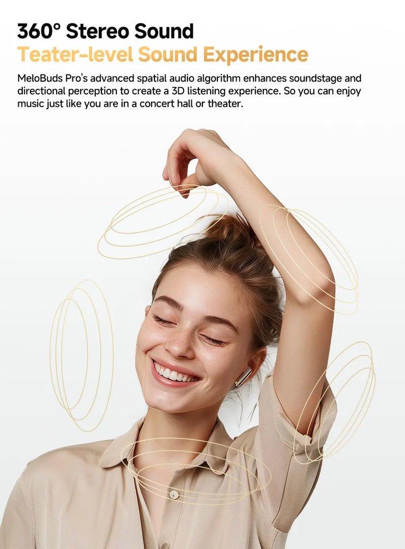Fones de ouvido QCY MeloBuds Pro ANC Bluetooth 5.3 sem fio 46dB híbrido ANC Hi-Res LDAC fones de ouvido 6 microfones 34h detecção intra-auricular
