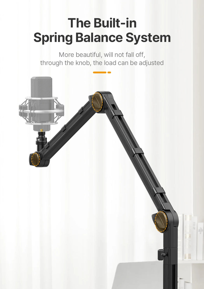 Suporte para microfone de mesa VIJIM LS24, braço de microfone com suspensão ajustável em 360° e parafuso de 1/4, suprimentos para estúdio fotográfico