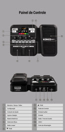 Pedal de guitarra KOKKO com efeito sintetizado, 18 modelos de amplificadores, IR 512, sampler Dot, bateria eletrônica e função de loop. Acessórios para guitarra KMF-1.