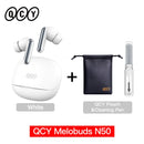 Fones de ouvido sem fio QCY Melobuds N50 ANC Bluetooth 5.4 com cancelamento de ruído ativo, 6 microfones, conexão multiponto para chamadas nítidas