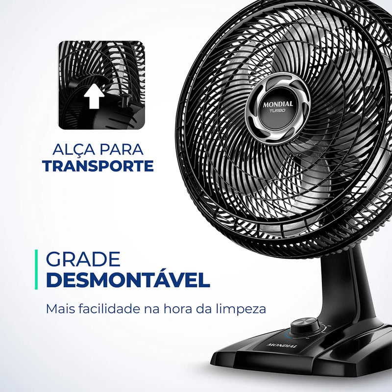 Ventilador Turbo Mondial 40cm 6 pás VT-40-NB 127V