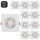Kit 10 Spot Led Smd 7W Direcionável Dicroica Quadrado LUZ BRANCA FRIA/MANHÃ/QUENTE
