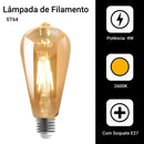 Kit 4 Lâmpadas Vintage Retro Led Filamento 4W Hot St64