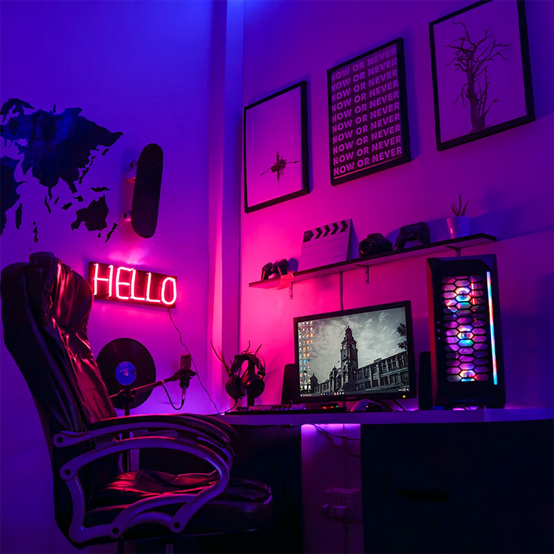 Fita LED Neon RGB Flexível de Alto Brilho 5M 12V com Controle