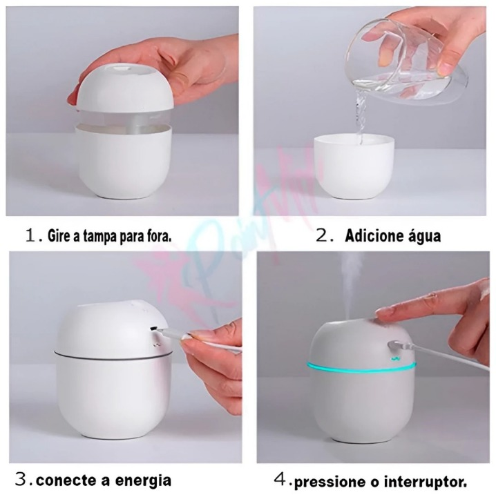 Umidificador e Atomizador De Ar Doméstico Portátil 200ml