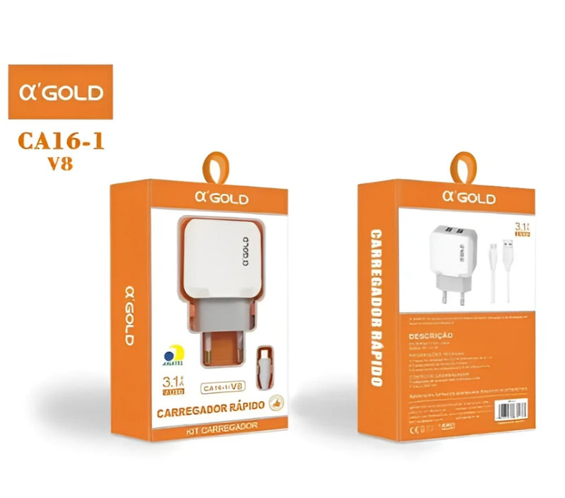 Kit Carregador USB Turbo para Celular com Cabo de Carregamento Rápido - Certificado pela Anatel para Máxima Segurança e Eficiência