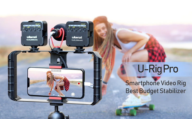 Ulanzi Smartphone Cage Filmmaking Case Small U Rig Hand Grip Phone Video Stabilizer com Cold Mount para iPhone 13 14 15 Android